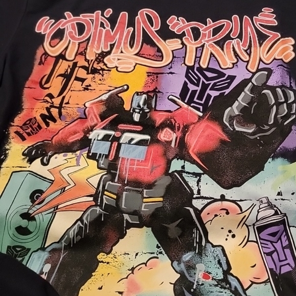 Transformers Optimus Prime Black With Colorful Graphic T-shirt Size Small NWT - Picture 7 of 10